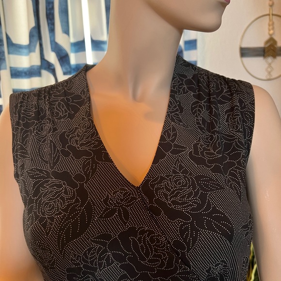 Mossimo Black Midi Dress with White Floral Design Size Medium - Picture 10 of 10